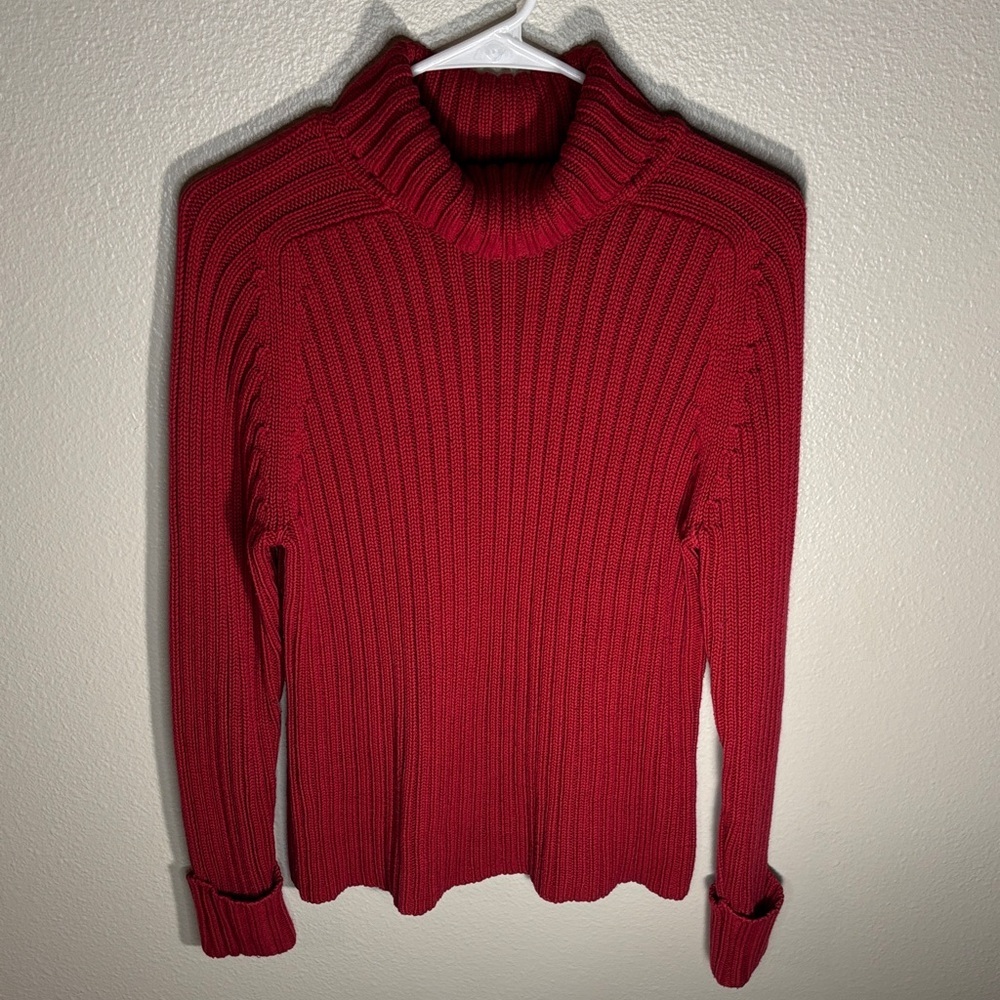 Hillard & Hanson Vibrant Red Cowl Neck Sweater -301sku